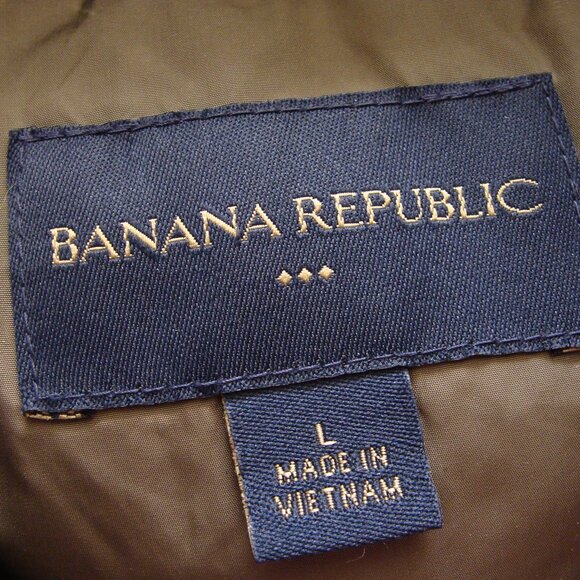 BANANA REPUBLIC Black Sleeveless DOWN Filled PUFFER Style VEST Sz LARGE (Mens) - Picture 9 of 9